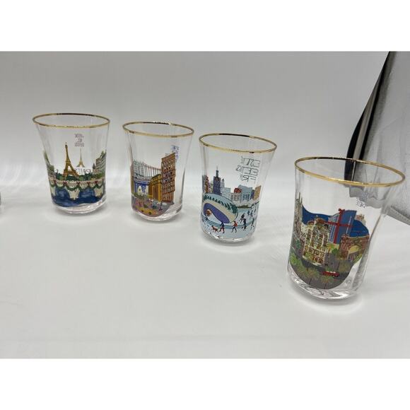 Anthropologie Holiday In The City Juice Glass Drinking Glasses 2024 Full Set - Picture 5 of 16